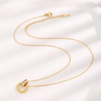 QCT-175 Roman Circle Stainless Steel Necklace – Elegant Jewellery, Stylish Accessory for Women