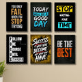 6 PC Success Motivational Quote Wall Decor Cardboard Phototiles Elegant And Inspiring Decorative Home And Office Art