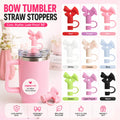 Silicone Bow Stopper Compatible with 40oz Tumbler | Reusable Spill-Resistant Straw Cover | Random Color