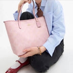 Tote Bag Stylish Shoulder Handbag for Women Size 16 * 11 inch  Durable & Spacious Color (Pink)