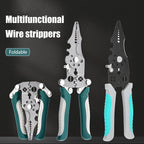 Multi-Function Wire Stripper and Cutter – 10-in-1 Electrical Hand Tool with Cutting, Stripping, Crimping & Screwdriver Functions (Random Color)