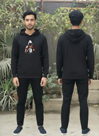 Men's Trendy Printed Tracksuit Black Casual Sportswear Sweat Suit Comfortable Fit
