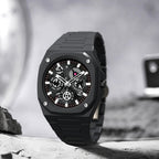 Premium Black Stainless Steel Waterproof Men’s Watch – Luxury Multi-Dial Design (With Box)