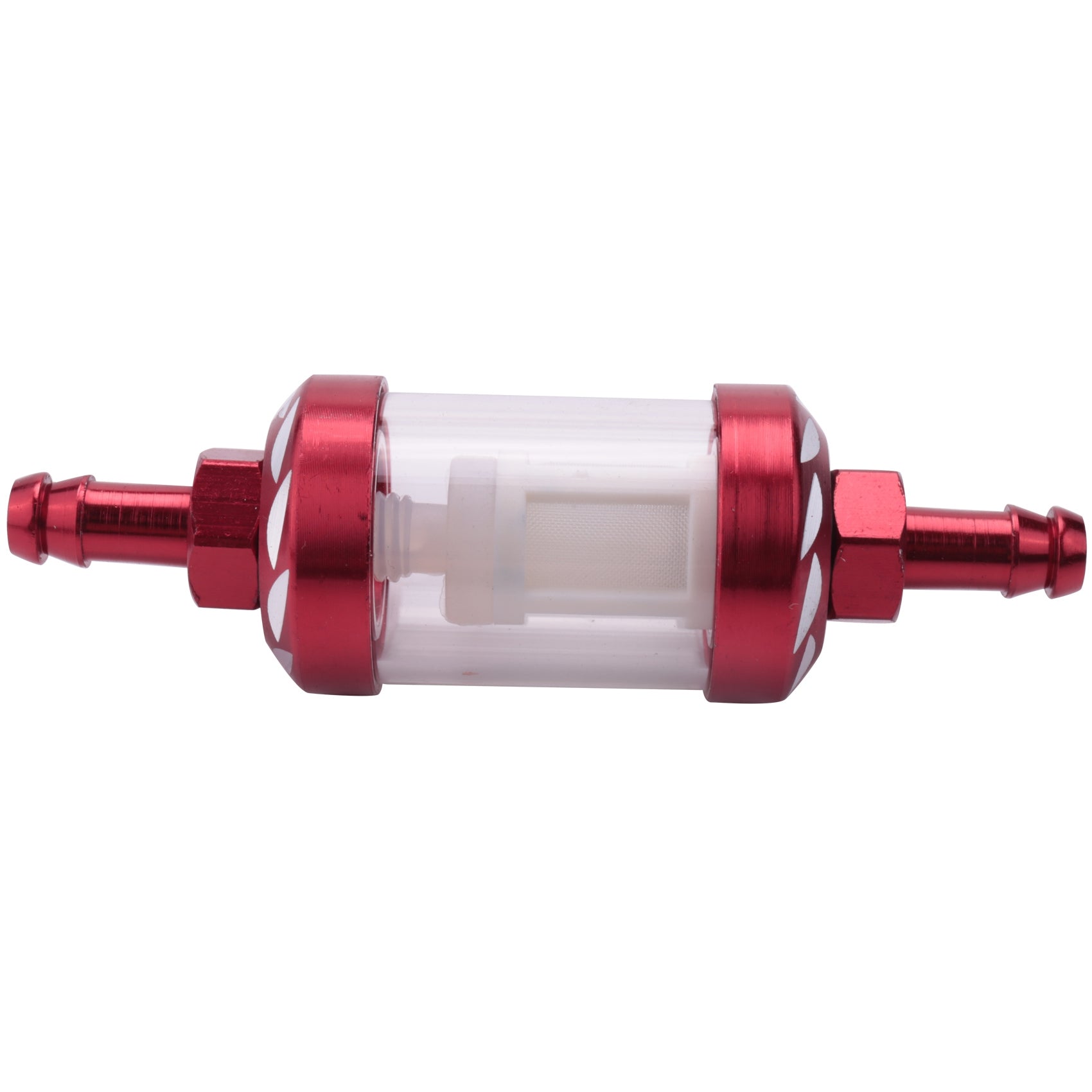 Universal Aluminum Glass Motorcycle Oil Filter – Transparent Reusable Inline Oil Filter for Motorbikes (Random Color)