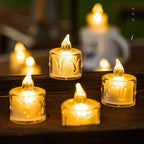 Flickering LED Flameless Tea Light Candles with Realistic Wax Drip (1 pcs)