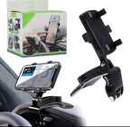 Dashboard Car Phone Holder ABS – 360° Rotatable Mobile Phone Sun Visor & Rear View Mirror Mount Support for Smartphones