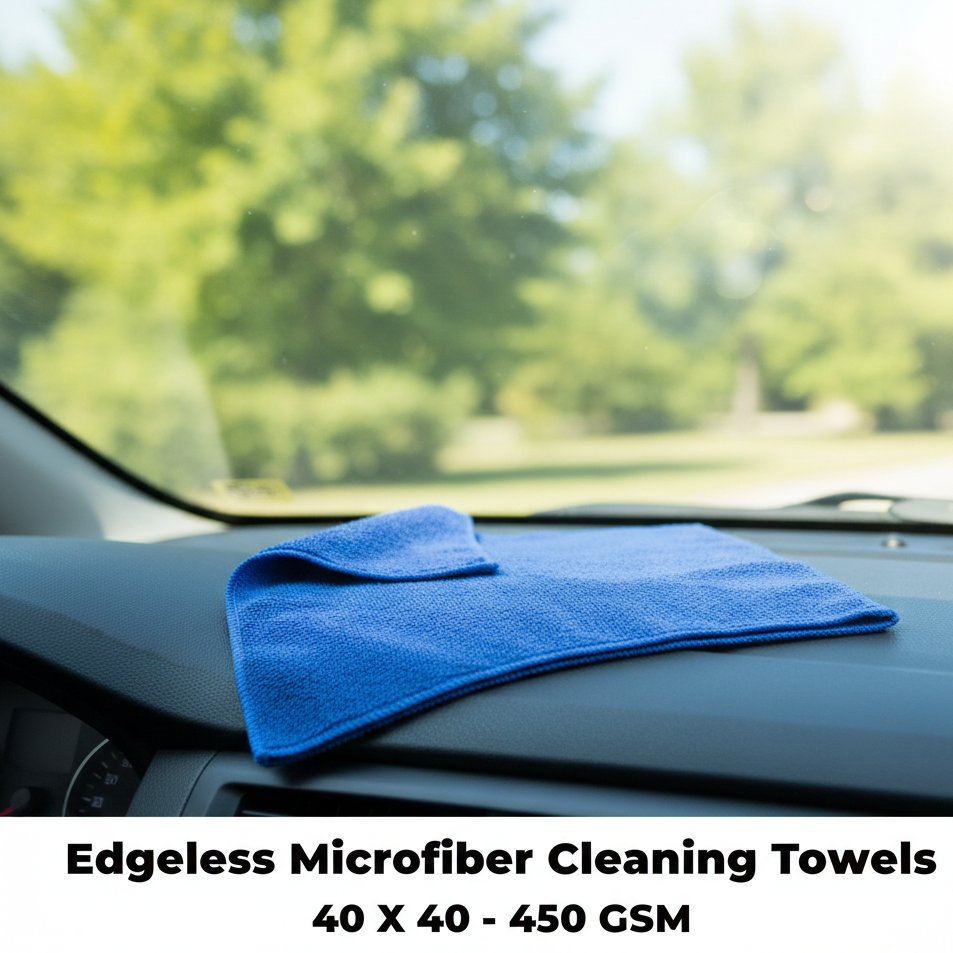 Edgeless Microfiber Cleaning Towels | 40×40 cm | 450 GSM | Ultra Soft & Durable ( Random Colour)