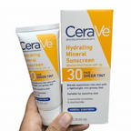 CeraVe Hydrating Mineral Sunscreen SPF 50 | Broad Spectrum UV Protection with Hyaluronic Acid & Ceramides – 50ml