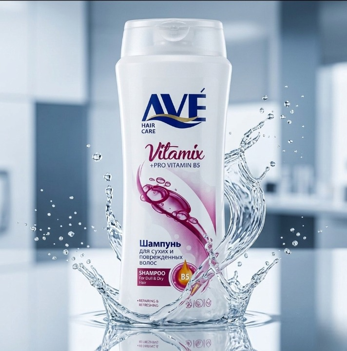 AVE Shampoo 750ml – Made in Iran with Multivitamin Extract for Strong and Healthy Hair