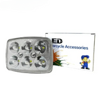 XBT-06 LED Fog Light High Motorcycle Square Headlight with Blue Mini Light for CD70 & 125cc Bikes