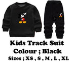 Black Mickey Mouse Printed Kids Tracksuit | Winter Fleece Sweatshirt & Trouser Set for Boys & Girls – Warm & Stylish Outfit  FOR BABY AND KIDS