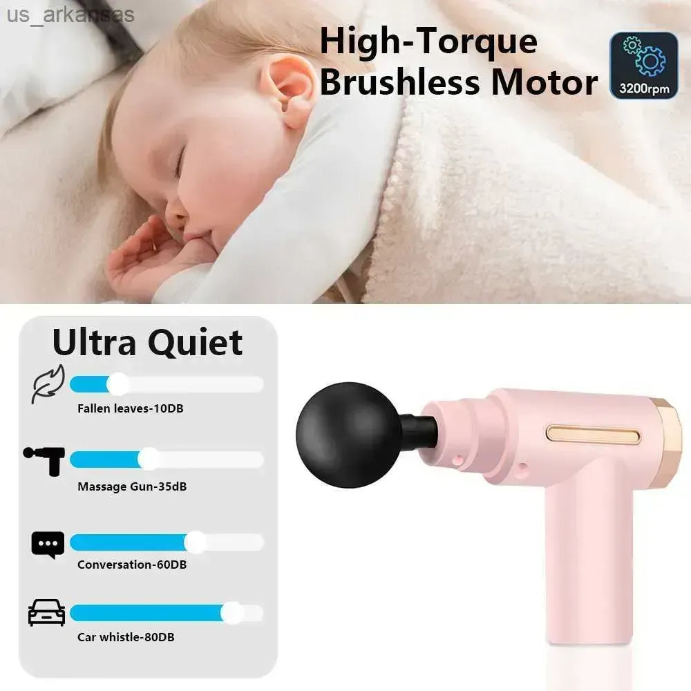 Professional Smart Percussion Massage Gun – High-Intensity Deep Tissue Muscle Massager with 4 Interchangeable Heads for Athletic Recovery & Pain Relief 5 in 1