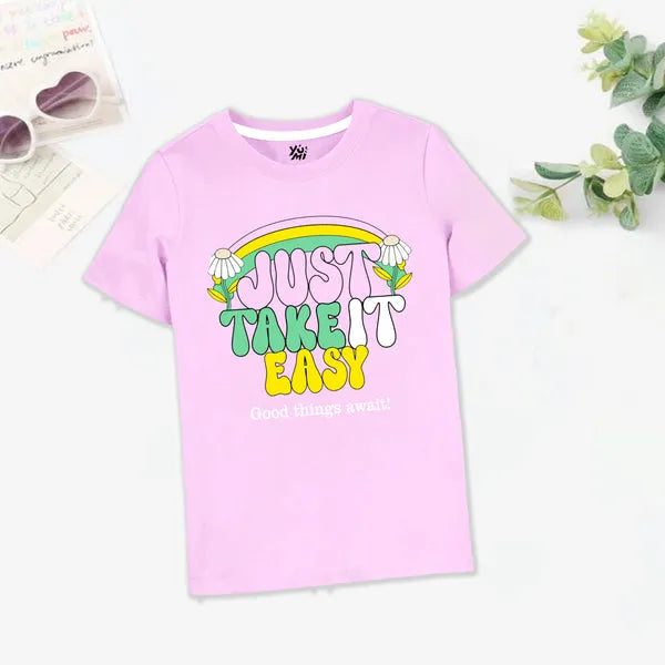 JUST TAKE IT EASY Printed T-Shirt | Cotton Jersey | Casual Wear | Comfortable & Stylish