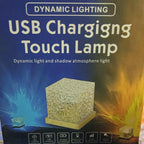 Dynamic Rotating Water Ripple Night Light 12 Colors Flame Crystal Lamp for Living Room Study Bedroom (Attached USB cable)