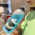 We Bear Panda Water Bottle 1000ml With Two Caps And Straw Durable Design For Daily Hydration And Easy Use (Random Design)