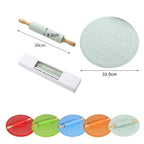 Silicone Dough Mat With Rolling Pin Set | Extra Thick Non-Slip Baking Mat For Pizza & Bread | Random Color