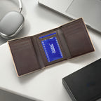 Trifold Short Wallet for Men & Women with Zipper Cash Pocket 10 Card Slots and Hidden Compartments