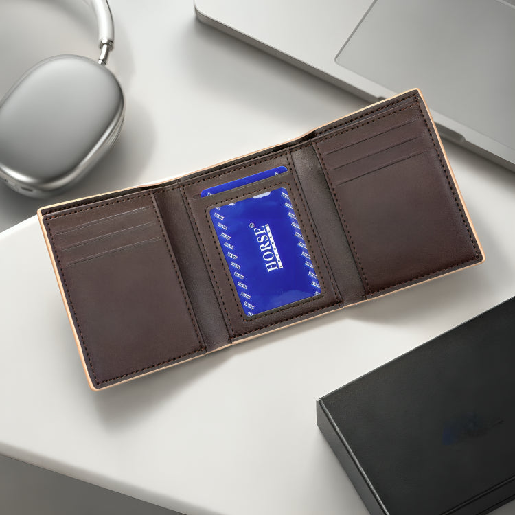 Trifold Short Wallet for Men & Women with Zipper Cash Pocket 10 Card Slots and Hidden Compartments
