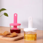 Oil Bottle with Silicone Brush – Durable Kitchen Tool for Easy Cooking and Baking Use.( Random Color)