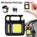 Rechargeable Mini COB LED Flashlight Keychain with Bottle Opener | Portable Pocket Torch Light
