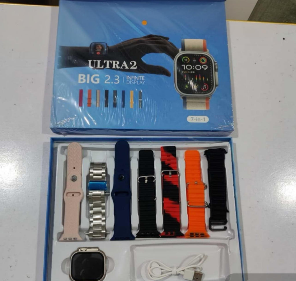 iMounra 2 BIG 2.01 Ultra Smartwatch Random Box | 7 in 1 Strap Multi-Color Bundle | Premium Design & Advanced Features (Random Boxes)