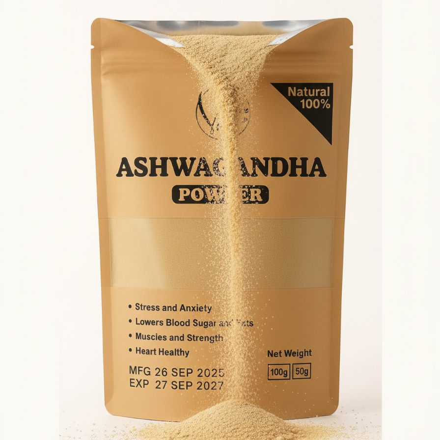 Ashwagandha Powder Pure And Natural | Herbal Supplement For Stress Relief, Energy, Immunity Boost, And Overall Wellness