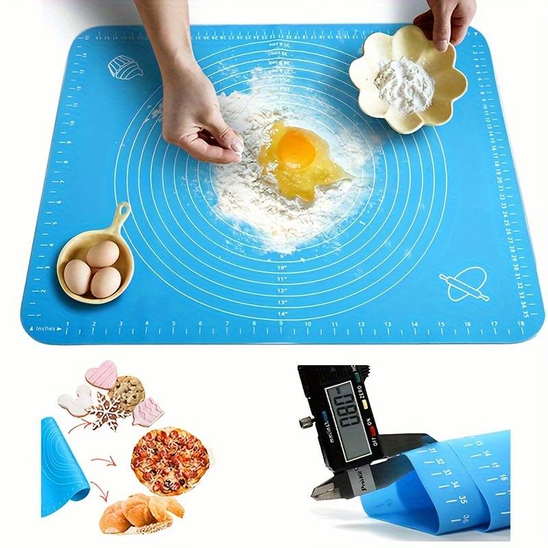 Silicone Baking Roti Mat With Measurements Heat Resistant | Non Stick Flour Rolling Mat | Baking Kneading Dough Pad - Big Size (Random Color)