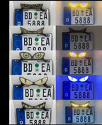 Universal LED Devil Eyes License Plate Light – Custom Decorative RGB Number Plate Frames for Motorcycles & Cars (Multiple Eye Designs)