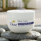 A Radiant Oasis of Hydration: Dove Rich Care Body Cream – 48h Moisture & Deep Nourishment Captured in Nature's Light