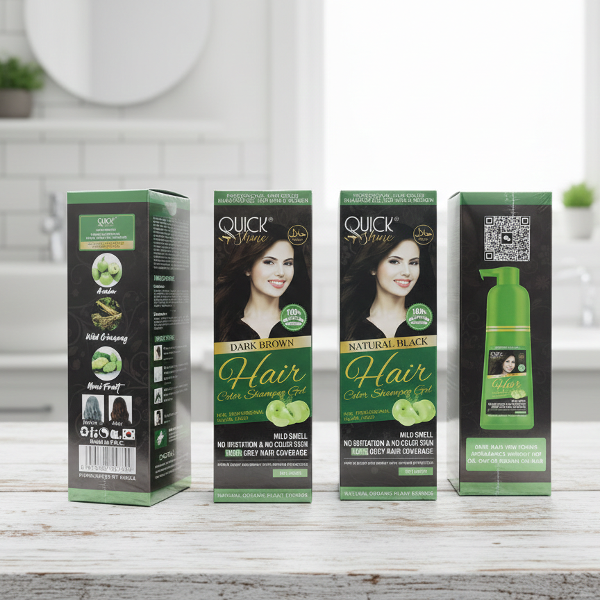 Quick Shin Professional Hair Colour Shampoo Gel For Men And Women With Korean Ingredient - 200ML