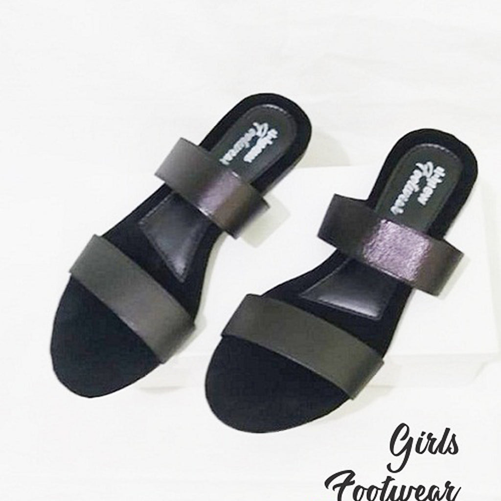 Ladies Casual & Party Wear Flat Slippers – Stylish Elastic Work Design | Comfortable Indoor & Outdoor Sandals for Women