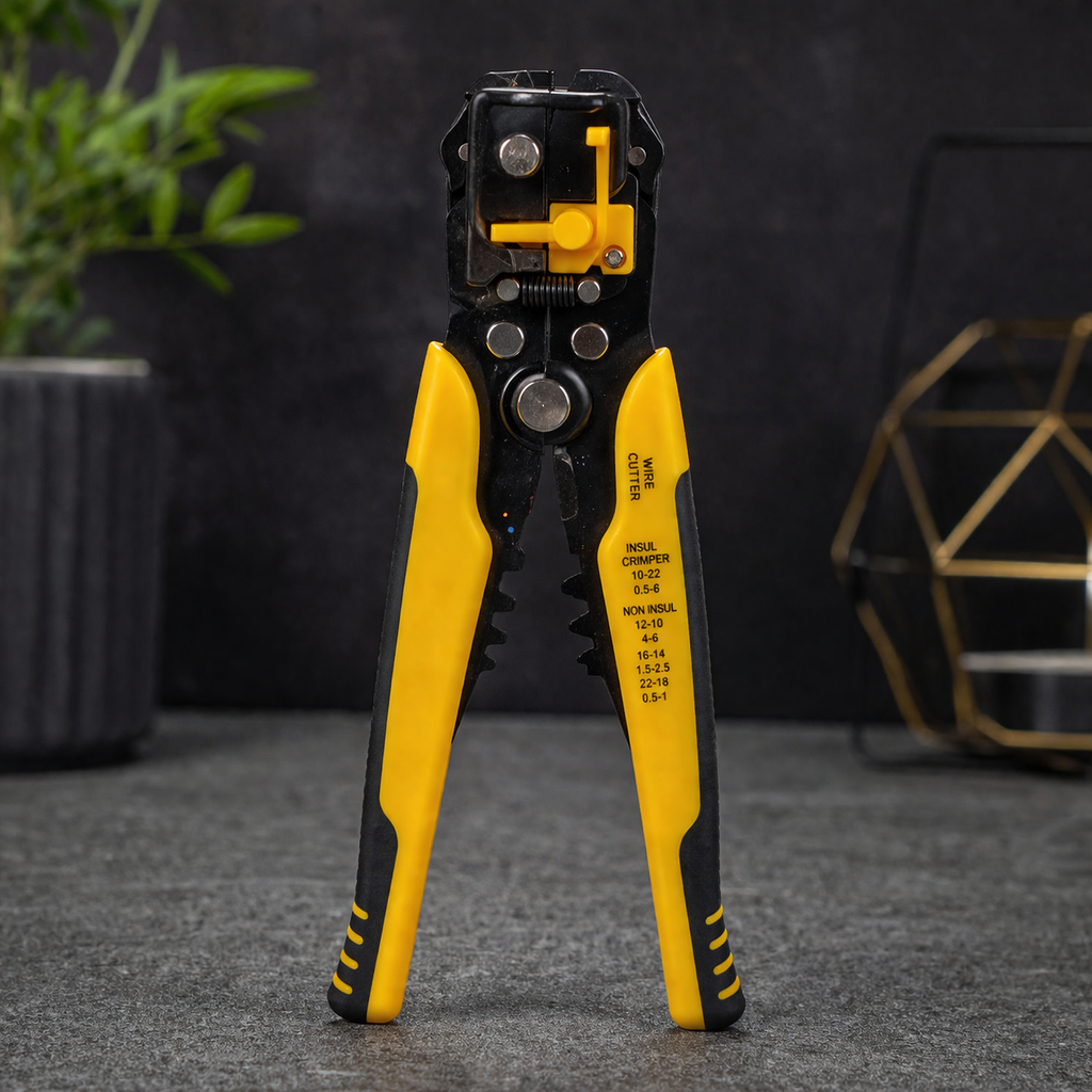 Self-Adjusting Multifunctional Wire Stripper & Crimper – Heavy Duty Automatic Stripping Pliers for 10-24 AWG Wire