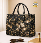 Premium Floral Print Tote Bag – Elegant Handcrafted Shoulder Bag with Top Handles