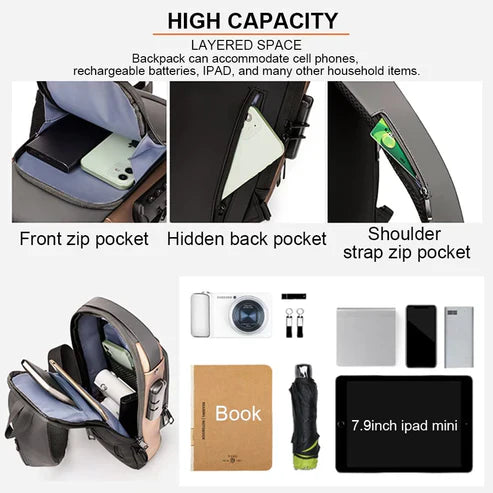 Chest Bag Multifunction Crossbody Sport Running Travel Sling Pack Anti-theft for  Men (Random Color)