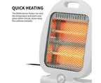 Electric Quartz stove Mini with 2 tubes-800W-2 power levels:   800W. Anti-tip, thermal protection