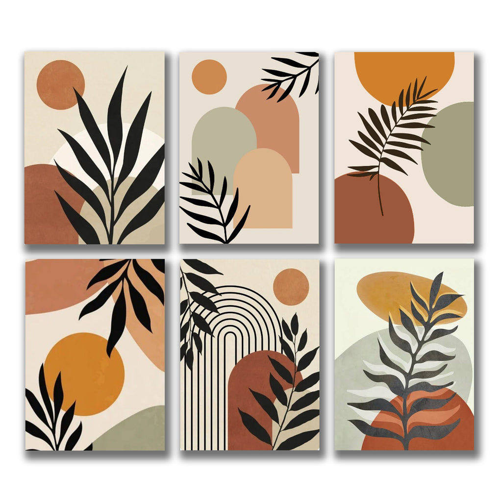 Set of 6 Premium Wall Art Photo Tiles – Modern Home Decor Sets 8x11