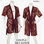 Couple Matching Romantic Robe / Gown Set – Sensual Net Nightwear for Men & Women (Pack of 2) | SKU: DC-C004