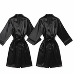 Elegant Silk Couple Gown / Robe Set – Wrap Style with Waist Belt (2 Pcs) |  DC-C008