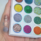 Glitter Butter Sparkle Eyeshadow Palette 9 in 1 Kit for Eye Makeup Shimmer Highlighter Metallic Eye Shadow, Rainbow Eyeshadow Pallets