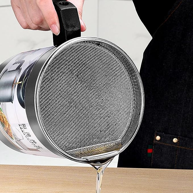 High Quality Fryer Oil Filter Pot  Carbon Steel oilcan with Stainless Steel Kitchen  Storage Jug Cooking Pot ( Without Box )