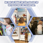 Child Safety Fridge Lock , Baby Safety Refrigerator Freezer Door Lock, No Tools Need or Drill (Grey) - 1 PC