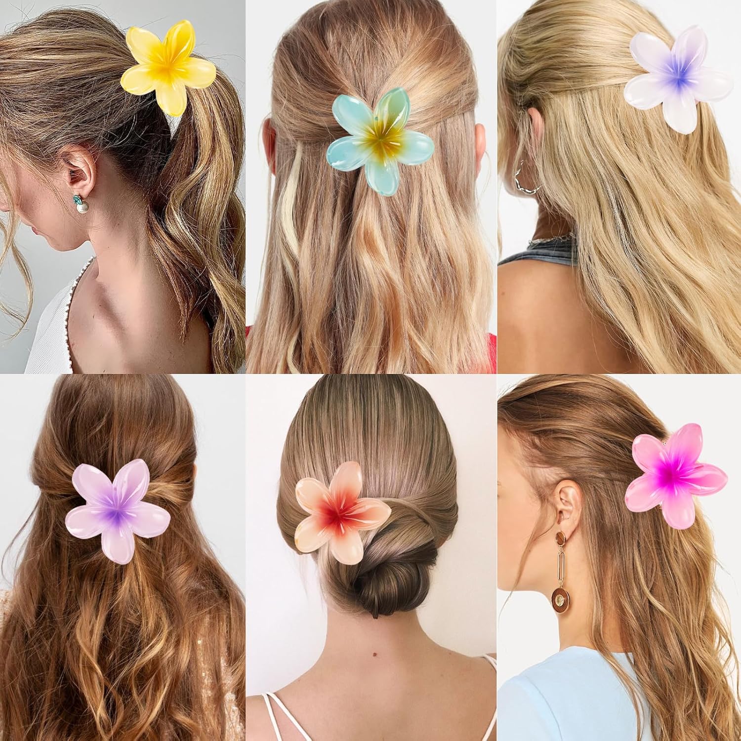 Pack of 3 - Flower Hair Clip Colorful Hair Band For girls &amp; Women