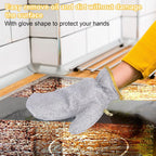 (1 pcs ) Multipurpose Wire Dishwashing Gloves | Dishwashing Rags for Wet and Dry, Steel Wire Miracle Cleaning Cloth with Glove Shape, Non-Scratch Wire Dish Cloths for Washing Dishes, Kitchen | Anti-heat aluminium gloves