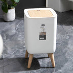 Royal's 8L Modern Nordic Trash Bin with Push Mechanism & Elevated Legs