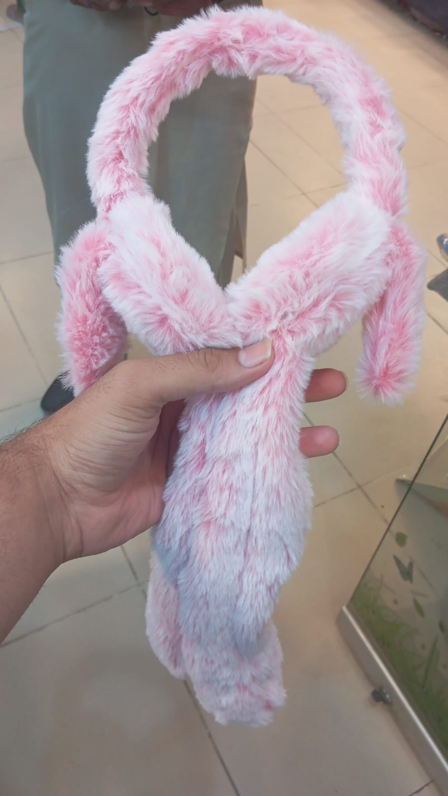 Soft Fluffy Rabbit Ears Headband | Moving Ears Plush Earmuffs | Warm & Cozy – 1Pc Random Colour