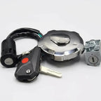 125 Tank Lock with Key and Side Lock Set Motorcycle Fuel Tank Lock Set Complete Security Lock Kit for 125cc Bike