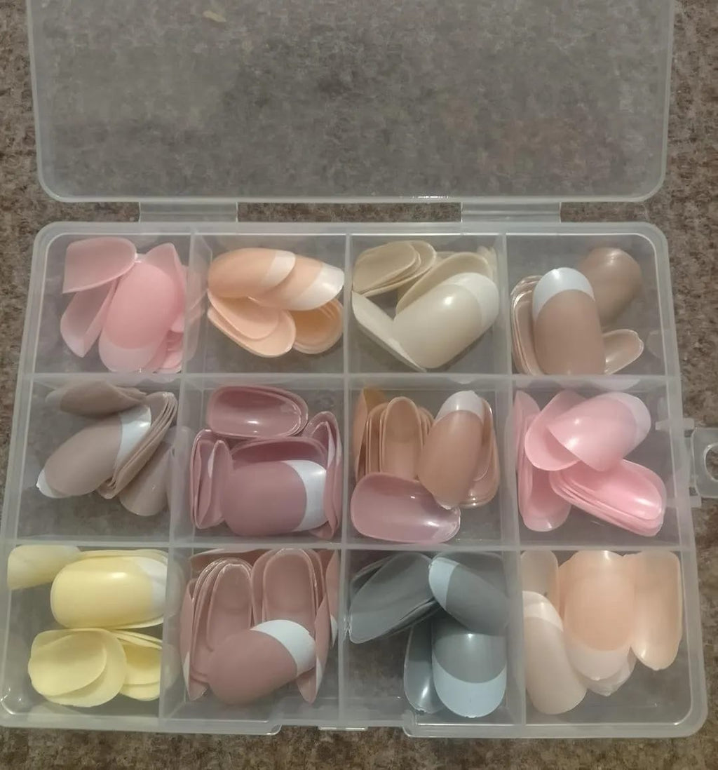 144 Pcs Multicolor False Nails Box Stylish Durable Easy To Use For Everyday Fashion Parties And Nail Art Designs - With Nail Glue