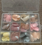 144 Pcs Multicolor False Nails Box Stylish Durable Easy To Use For Everyday Fashion Parties And Nail Art Designs - With Nail Glue