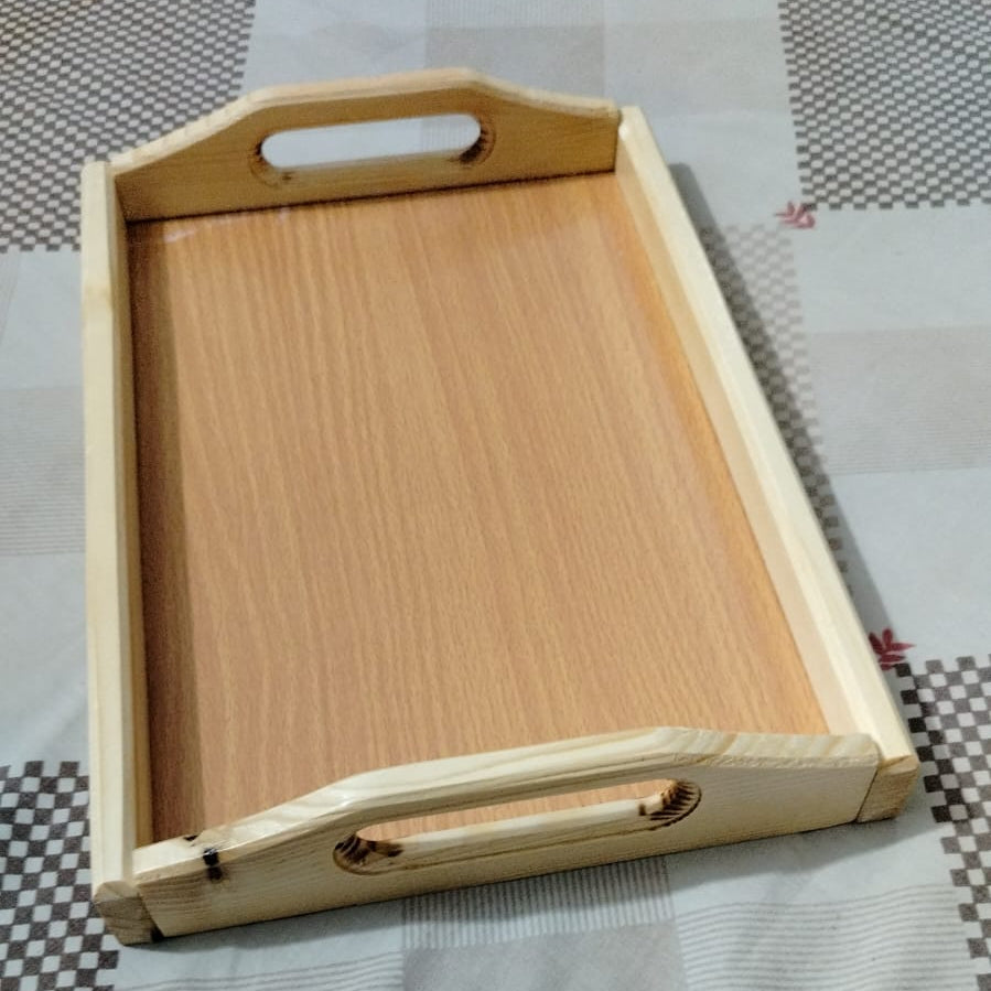 Wooden Serving Tray – Natural Wood Multipurpose Serving Tray – Premium Quality