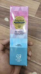 Body Accel Niacinamide Whitening Toothpaste 100ml – Advanced Stain Removal With Probiotics For Bright Smile & Fresh Breath